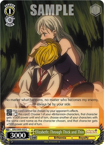Image for Elizabeth: Through Thick and Thin (The Seven Deadly Sins: Revival of The Commandments) (SDS/SX05-022 C) - Weiss Schwarz