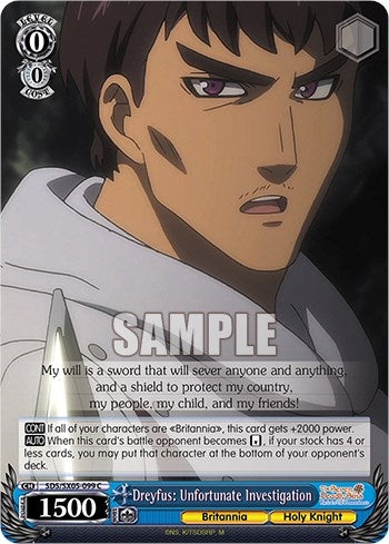 Image for Dreyfus: Unfortunate Investigation (The Seven Deadly Sins: Revival of The Commandments) (SDS/SX05-099 C) - Weiss Schwarz
