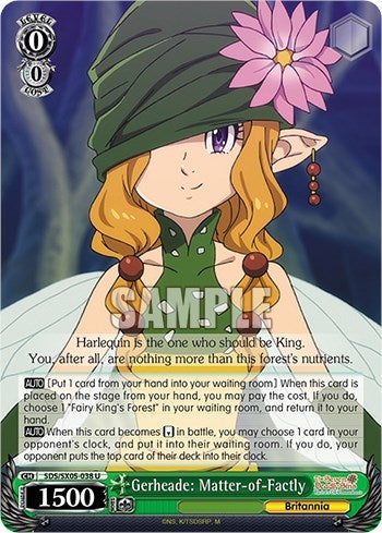 Image for Gerheade: Matter-of-Factly (The Seven Deadly Sins: Revival of The Commandments) (SDS/SX05-038 U) - Weiss Schwarz