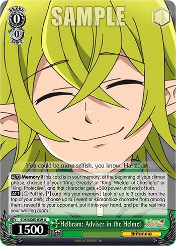 Image for Helbram: Adviser in the Helmet (The Seven Deadly Sins: Revival of The Commandments) (SDS/SX05-039 U) - Weiss Schwarz