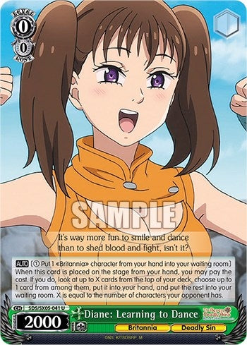 Image for Diane: Learning to Dance (The Seven Deadly Sins: Revival of The Commandments) (SDS/SX05-041 U) - Weiss Schwarz
