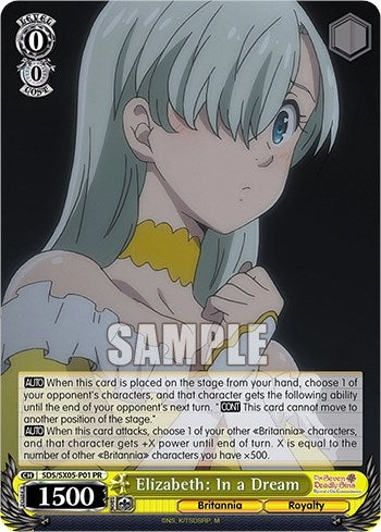 Image for Elizabeth: In a Dream (The Seven Deadly Sins: Revival of The Commandments) (SDS/SX05-P01 PR) - Weiss Schwarz