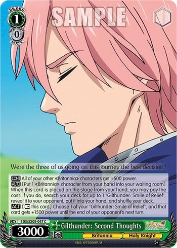 Image for Gilthunder: Second Thoughts (The Seven Deadly Sins: Revival of The Commandments) (SDS/SX05-047 C) - Weiss Schwarz
