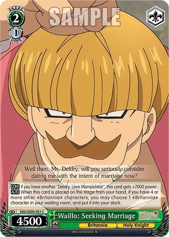 Image for Waillo: Seeking Marriage (The Seven Deadly Sins: Revival of The Commandments) (SDS/SX05-051 C) - Weiss Schwarz