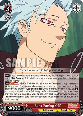 Image for Ban: Facing Off (The Seven Deadly Sins: Revival of The Commandments) (SDS/SX05-058 RR) - Weiss Schwarz
