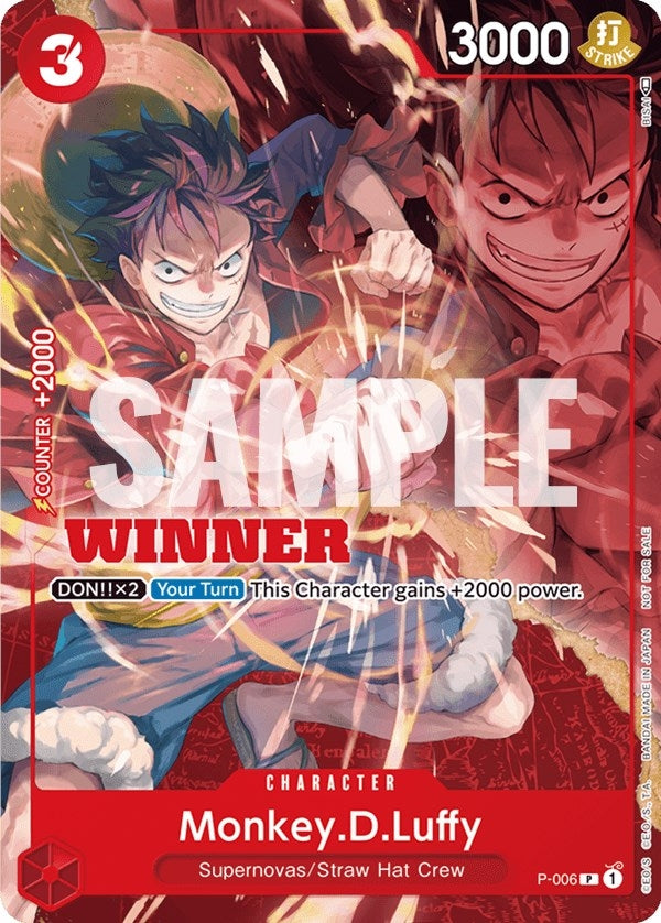 Image for Monkey.D.Luffy - P-006 (Winner Pack Vol. 1) (One Piece Promotion Cards) (P-006) - One Piece Card Game