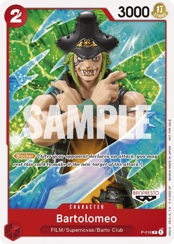 Image for Bartolomeo (One Piece Film Red) (One Piece Promotion Cards) (P-018) - One Piece Card Game