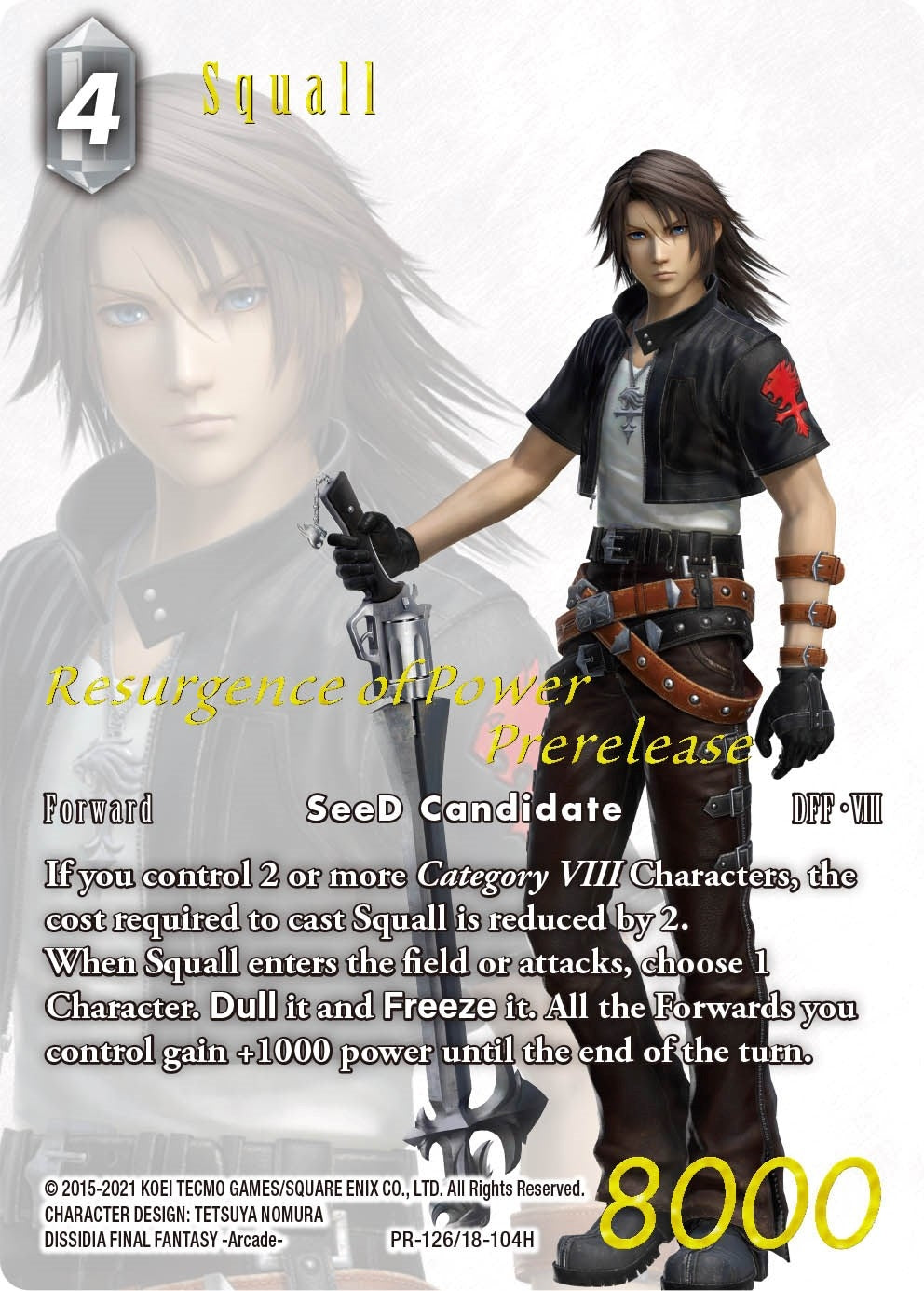 Image for Squall (Prerelease Promo) (FF: Promo Cards) (PR-126/18-104H) - Final Fantasy TCG
