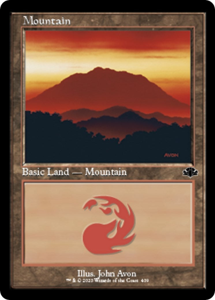 Image for Mountain (409) (Retro Frame) (Dominaria Remastered) (409) - Magic: The Gathering