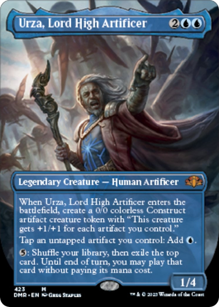 Image for Urza, Lord High Artificer (Borderless) (Dominaria Remastered) (423) - Magic: The Gathering