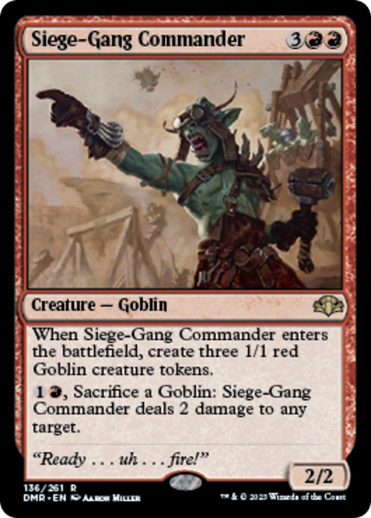 Image for Siege-Gang Commander (Dominaria Remastered) (136) - Magic: The Gathering