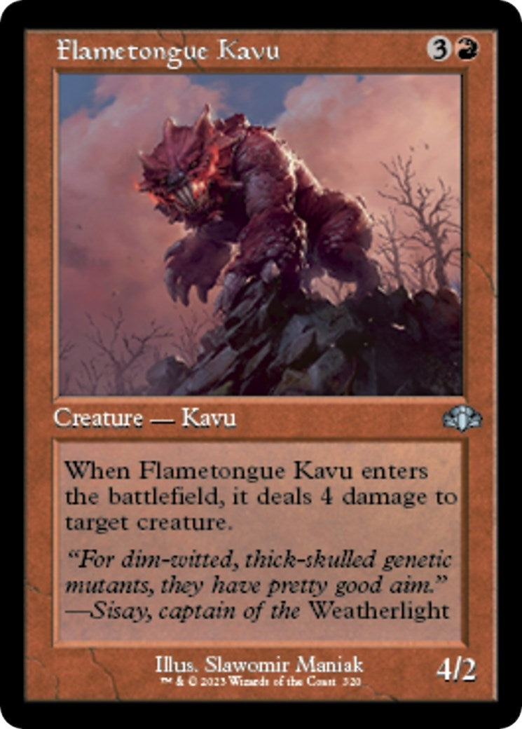 Image for Flametongue Kavu (Retro Frame) (Dominaria Remastered) (320) - Magic: The Gathering