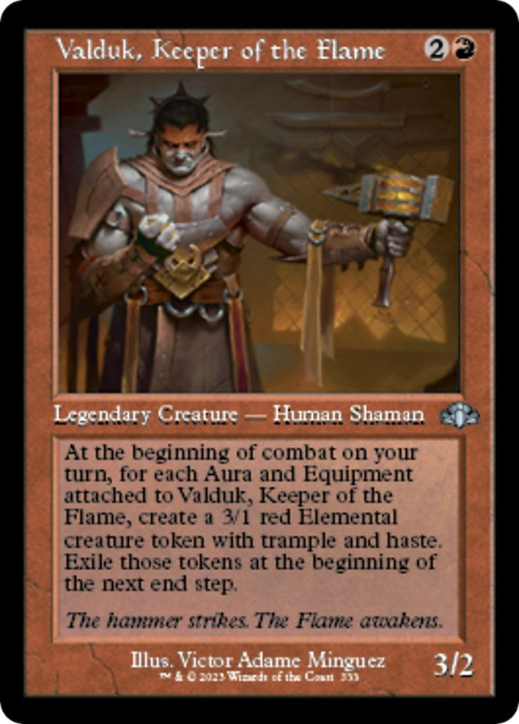 Image for Valduk, Keeper of the Flame (Retro Frame) (Dominaria Remastered) (333) - Magic: The Gathering