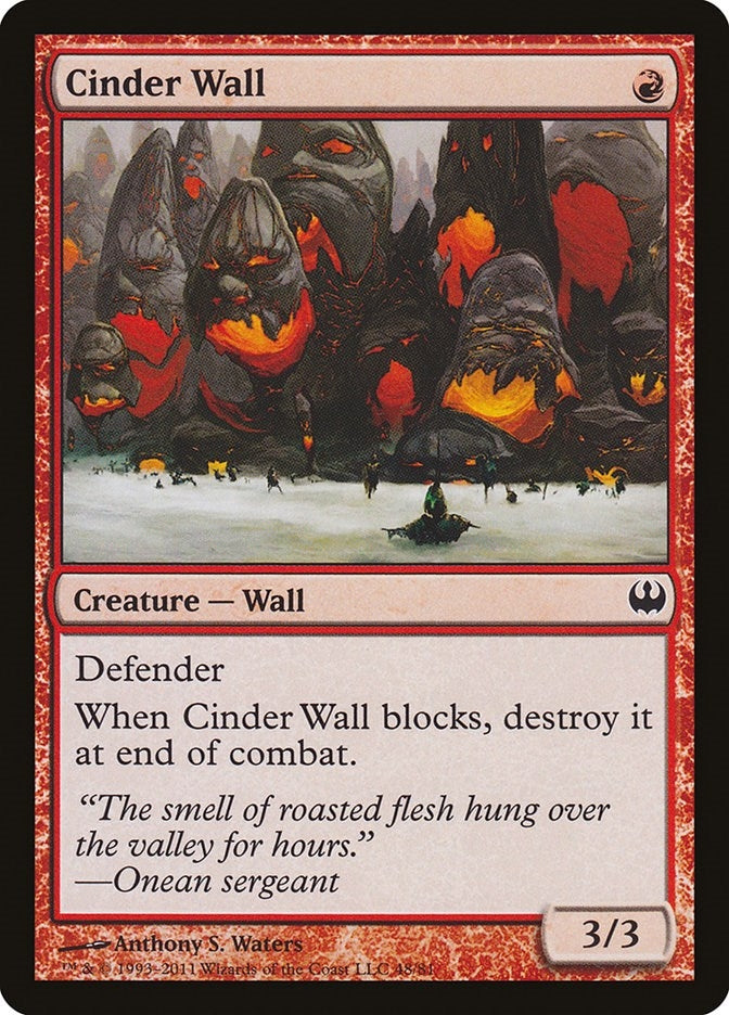 Image for Cinder Wall (Duel Decks: Knights vs. Dragons) (48) - Magic: The Gathering