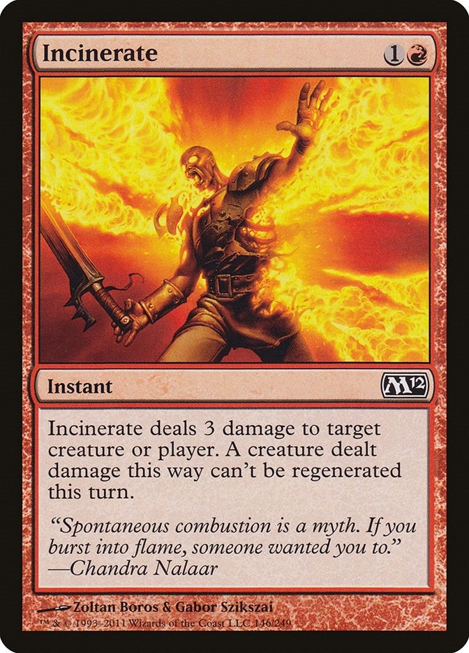 Image for Incinerate (Magic 2012 (M12)) (146) - Magic: The Gathering