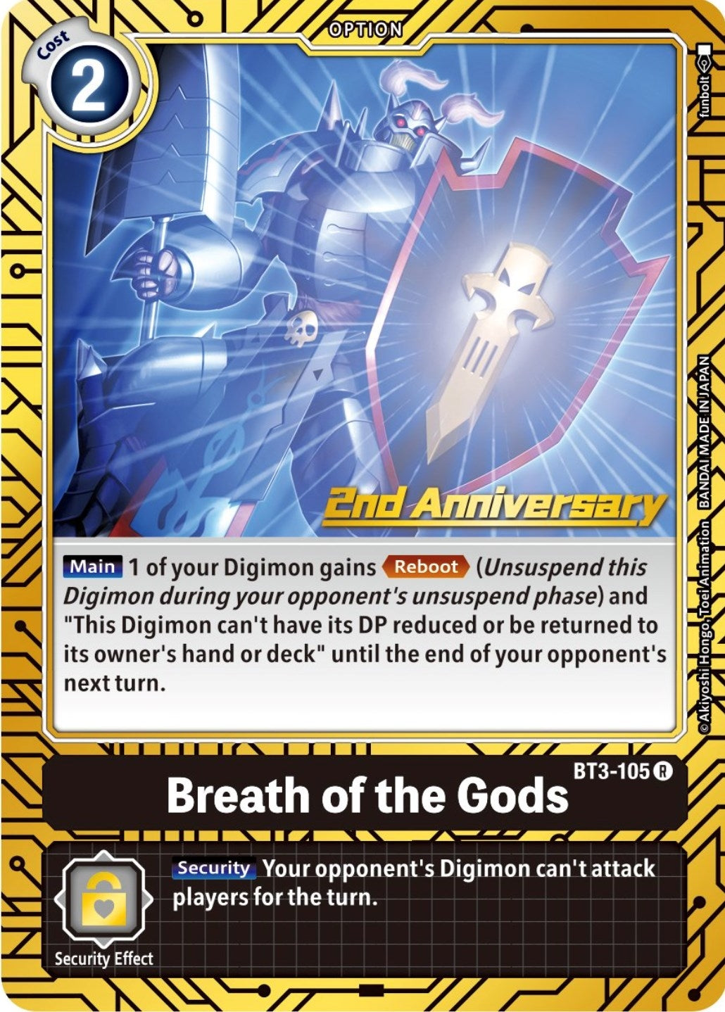 Image for Breath of the Gods (2nd Anniversary Card Set) (BT01-03A) (BT3-105 R) - Digimon Card Game