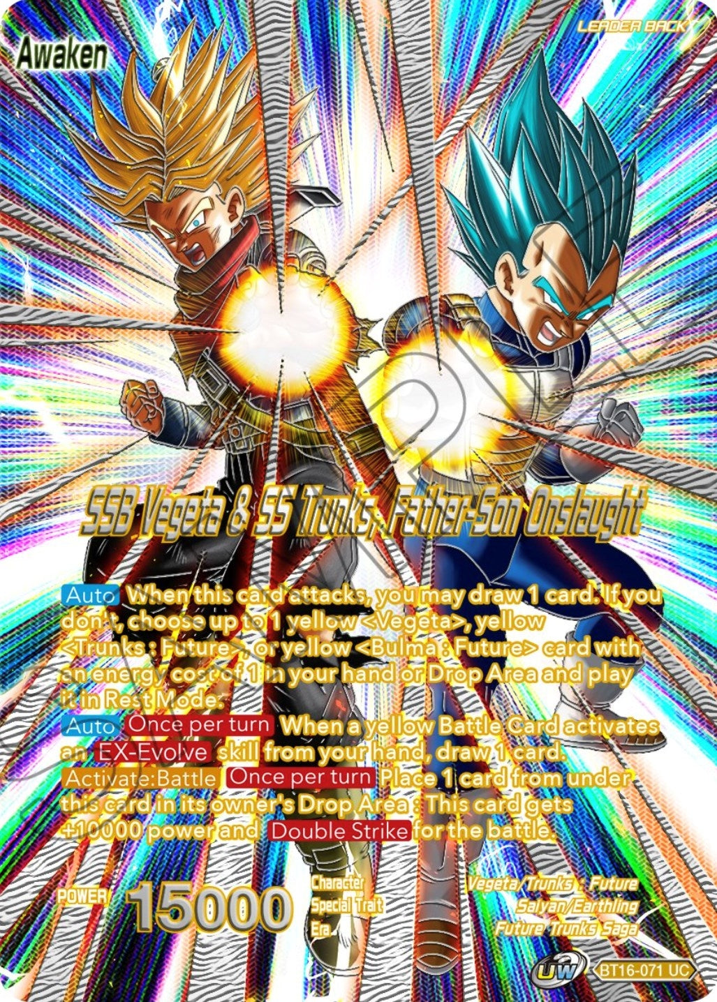 Image for Trunks // SSB Vegeta & SS Trunks, Father-Son Onslaught (Collector's Selection Vol. 3) (BT16-071) - Dragon Ball Super: Masters