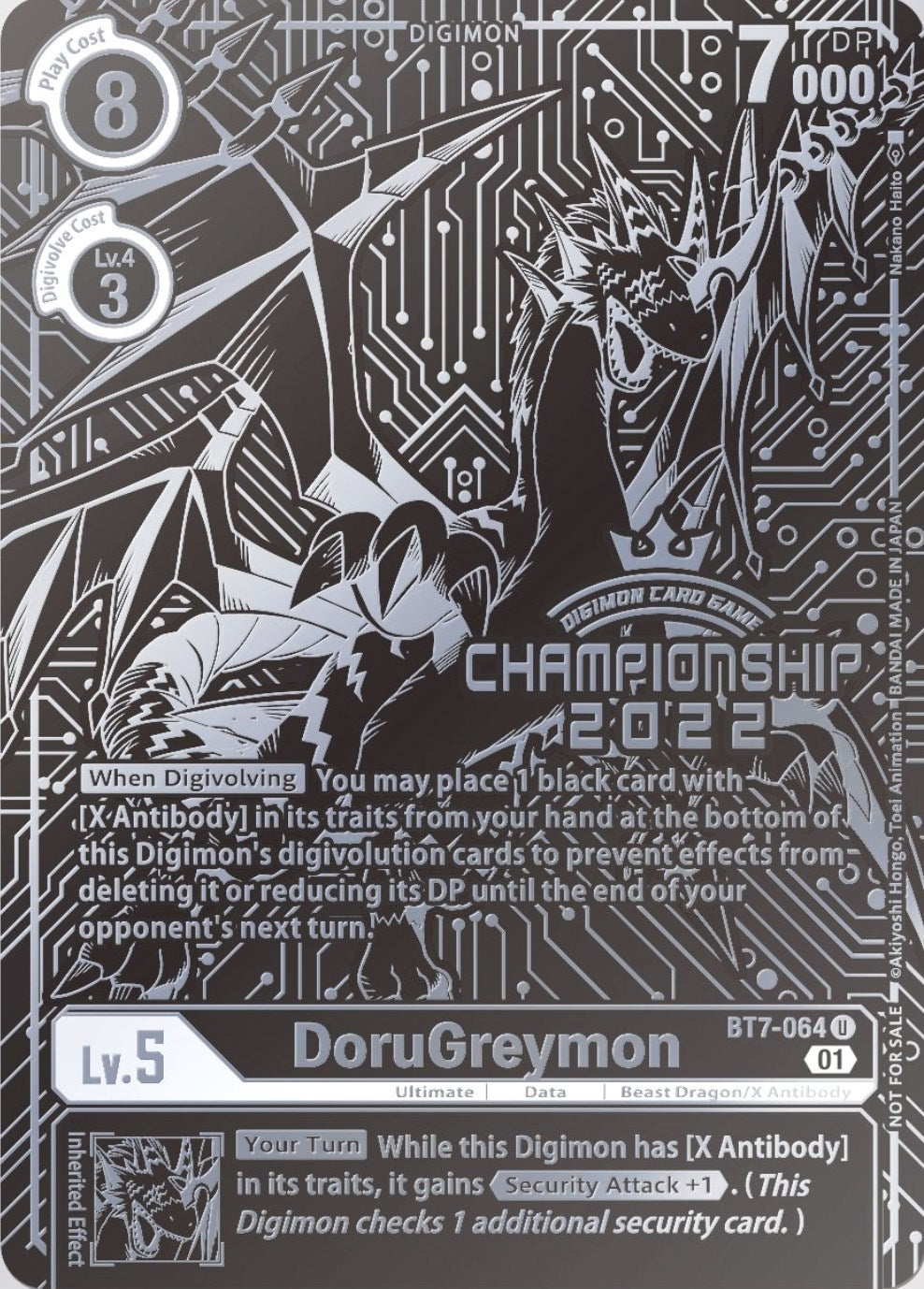 Image for DoruGreymon (2022 Championship Finals 2nd Place) (BT07) (BT7-064 U) - Digimon Card Game