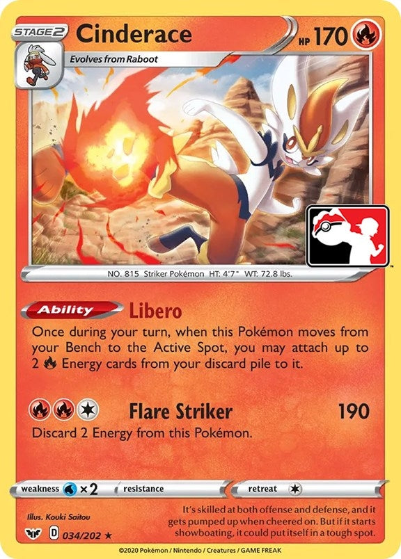 Image for Cinderace (Prize Pack Series Cards) (034/202) - Pokemon