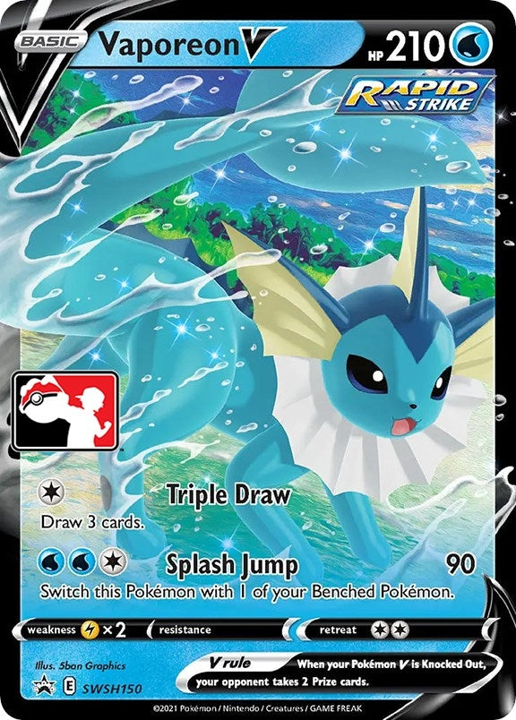 Image for Vaporeon V (Prize Pack Series Cards) (SWSH150) - Pokemon