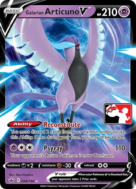 Image for Galarian Articuno V (Prize Pack Series Cards) (058/198) - Pokemon