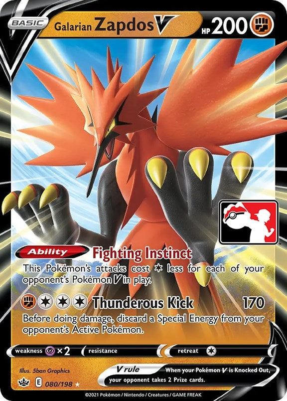 Image for Galarian Zapdos V (Prize Pack Series Cards) (080/198) - Pokemon