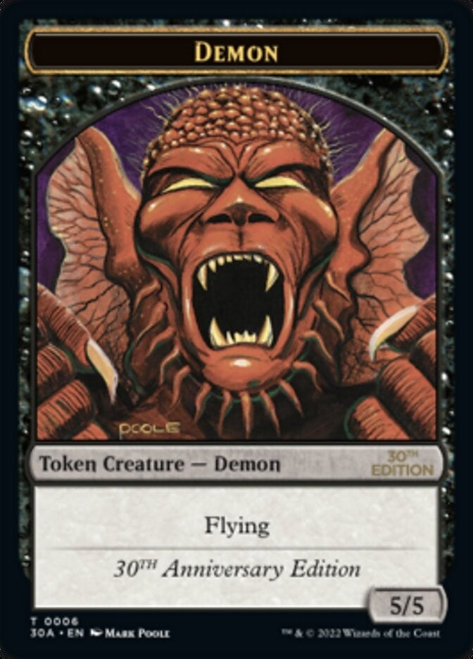 Image for Demon Token (30th Anniversary Edition) (6) - Magic: The Gathering