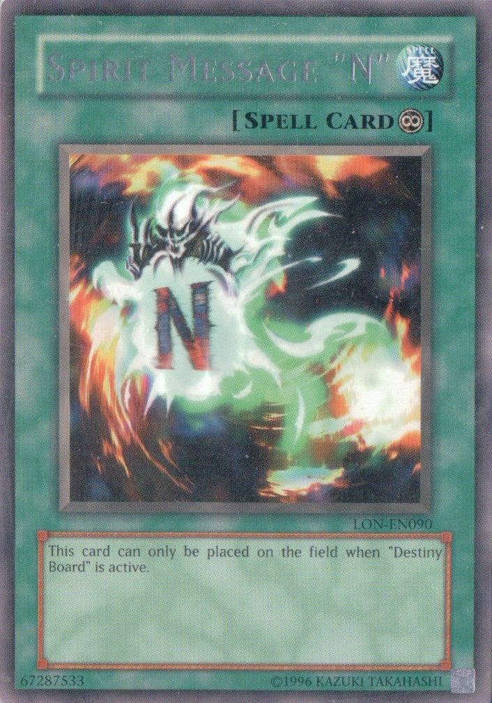 Image for Spirit Message "N" (Labyrinth of Nightmare (Worldwide English)) (LON-EN090) - YuGiOh