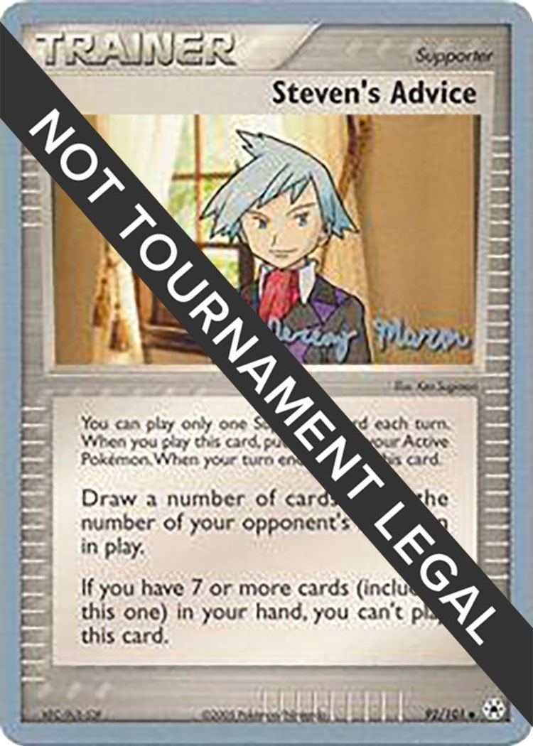 Image for Steven's Advice - 2005 (Jeremy Maron) (World Championship Decks) (92/101) - Pokemon