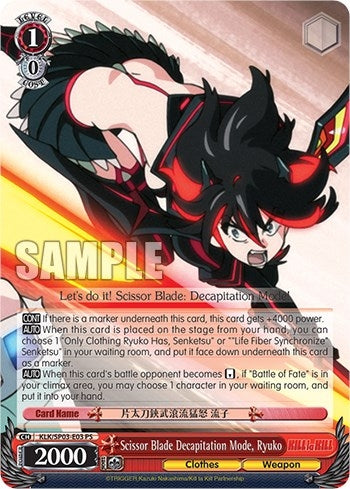 Image for Scissor Blade Decapitation Mode, Ryuko (KILL la KILL Power Up Set) (KLK/SP03-E03 PS) - Weiss Schwarz