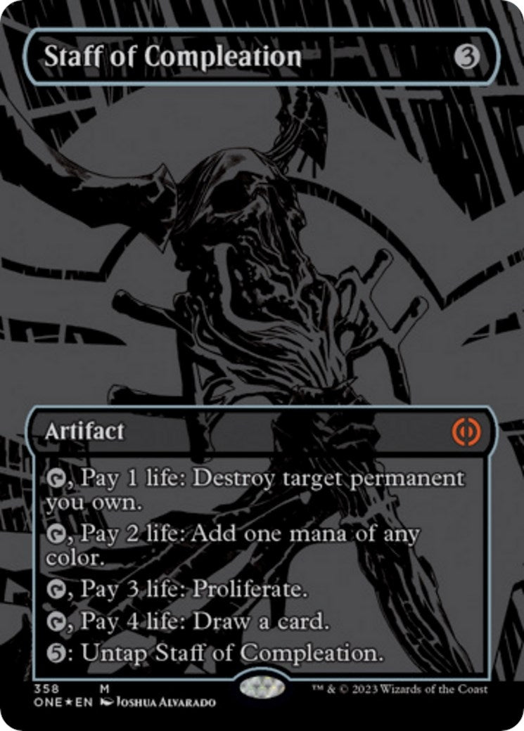 Image for Staff of Compleation (Oil Slick Raised Foil) (Phyrexia: All Will Be One) (358) - Magic: The Gathering