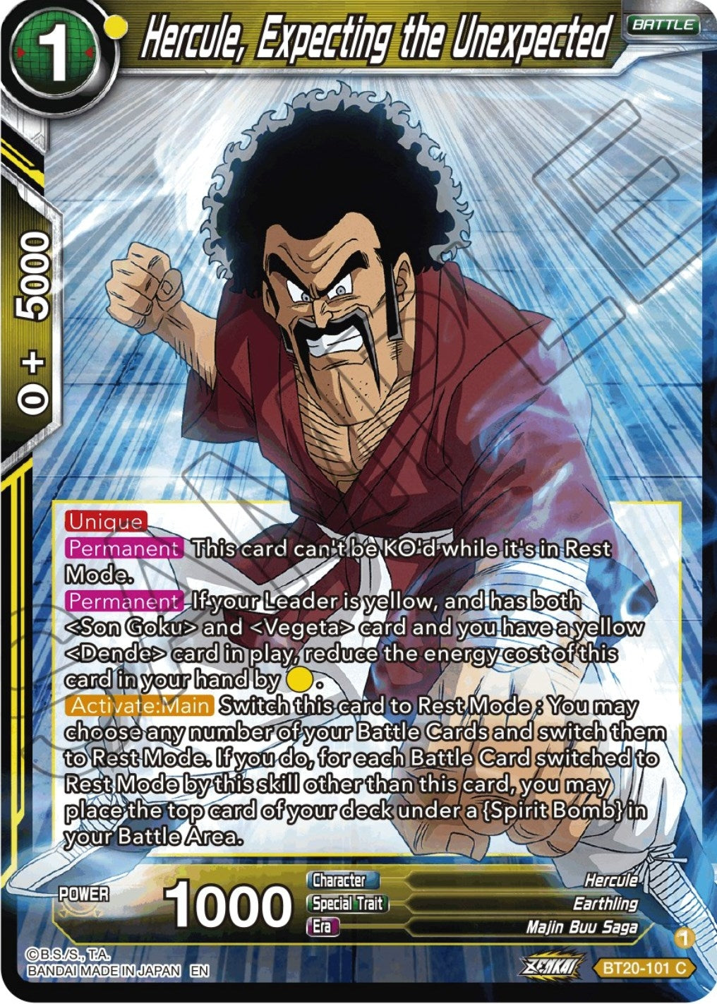 Image for Hercule, Expecting the Unexpected (Power Absorbed) (BT20-101) - Dragon Ball Super: Masters