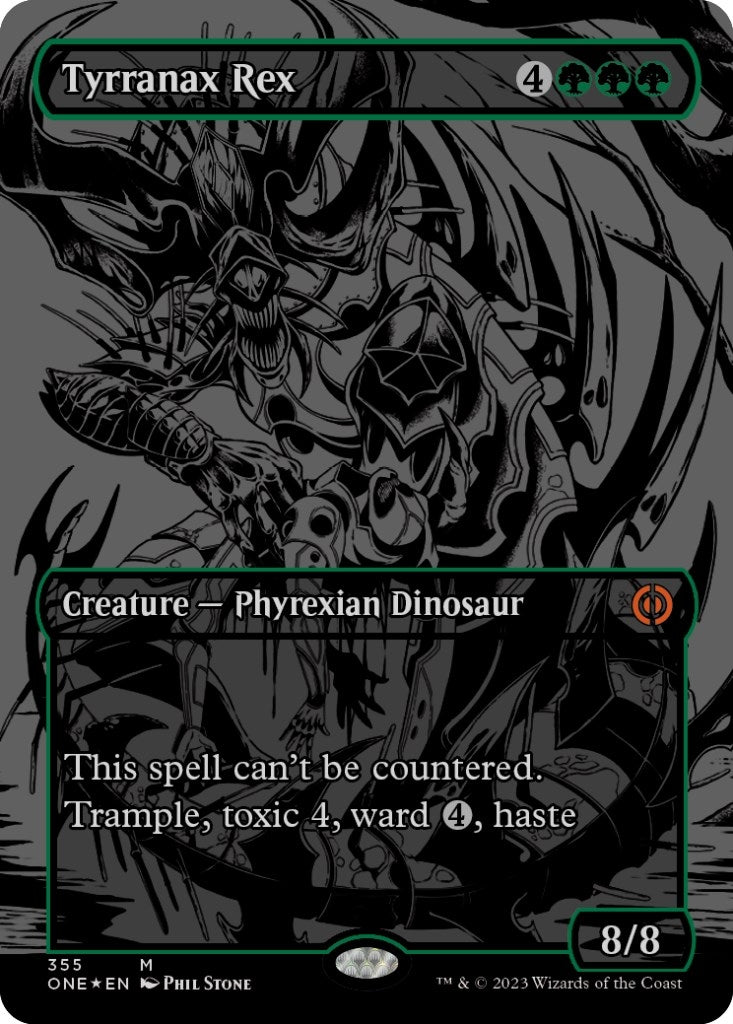Image for Tyrranax Rex (Oil Slick Raised Foil) (Phyrexia: All Will Be One) (355) - Magic: The Gathering