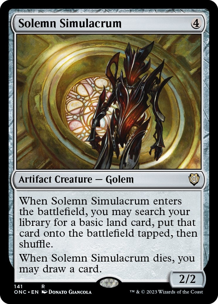 Image for Solemn Simulacrum (Commander: Phyrexia: All Will Be One) (141) - Magic: The Gathering
