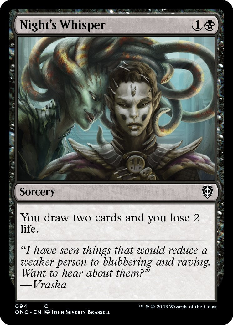 Image for Night's Whisper (Commander: Phyrexia: All Will Be One) (94) - Magic: The Gathering