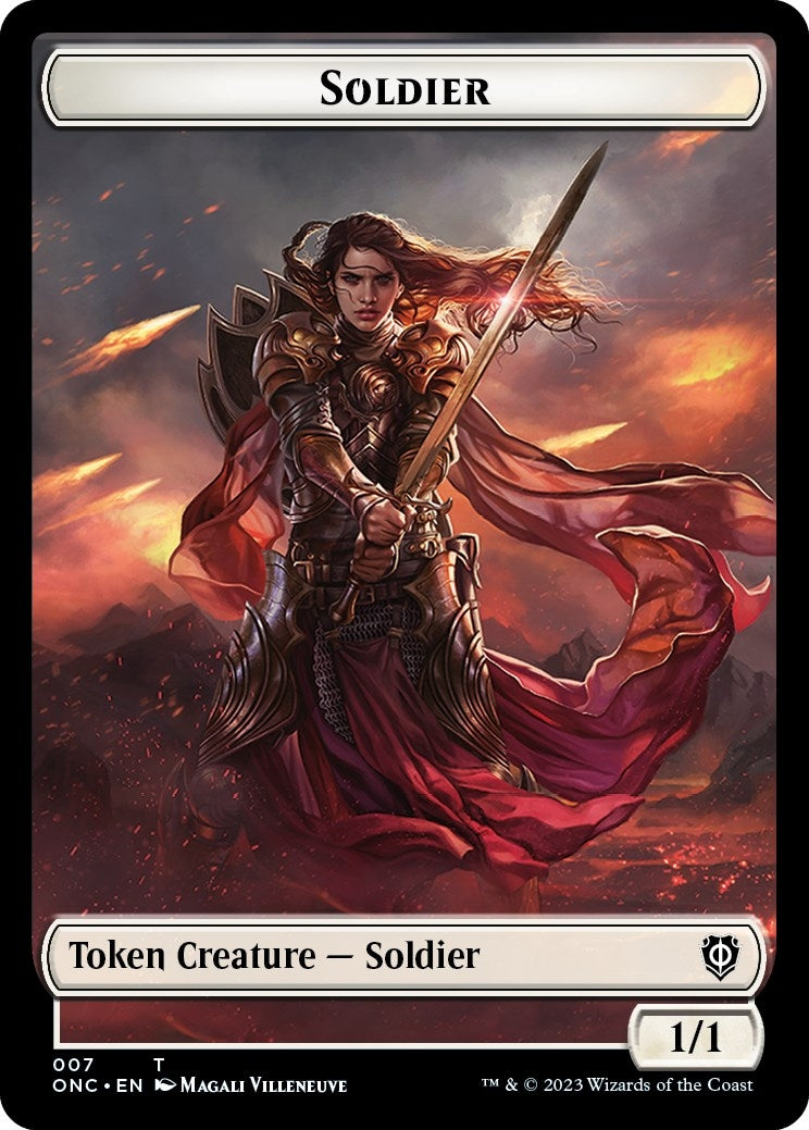 Image for Soldier (007) // Angel (002) Double-Sided Token (Commander: Phyrexia: All Will Be One) (7 // 2) - Magic: The Gathering
