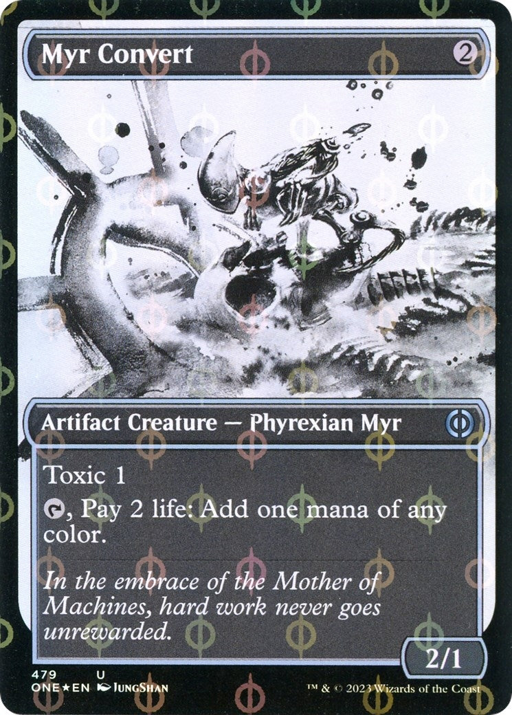 Image for Myr Convert (Showcase) (Step-and-Compleat Foil) (Phyrexia: All Will Be One) (479) - Magic: The Gathering