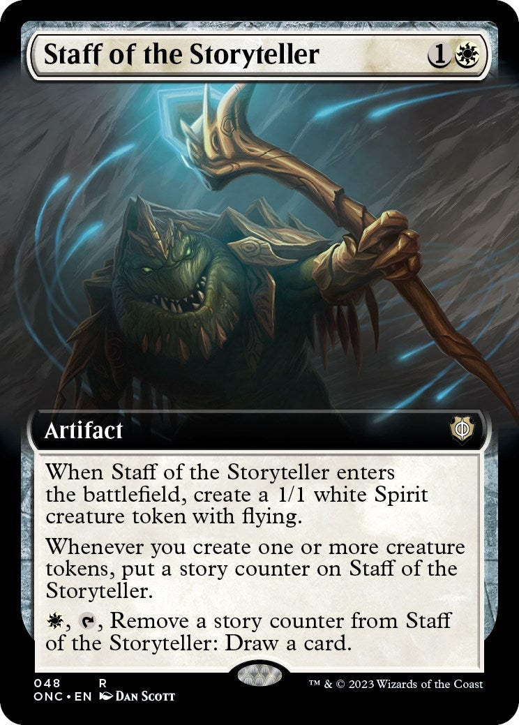 Image for Staff of the Storyteller (Extended Art) (Commander: Phyrexia: All Will Be One) (48) - Magic: The Gathering