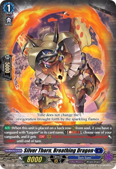 Image for Silver Thorn, Breathing Dragon (D-BT08: Minerva Rising) (D-BT08/020EN) - Cardfight Vanguard