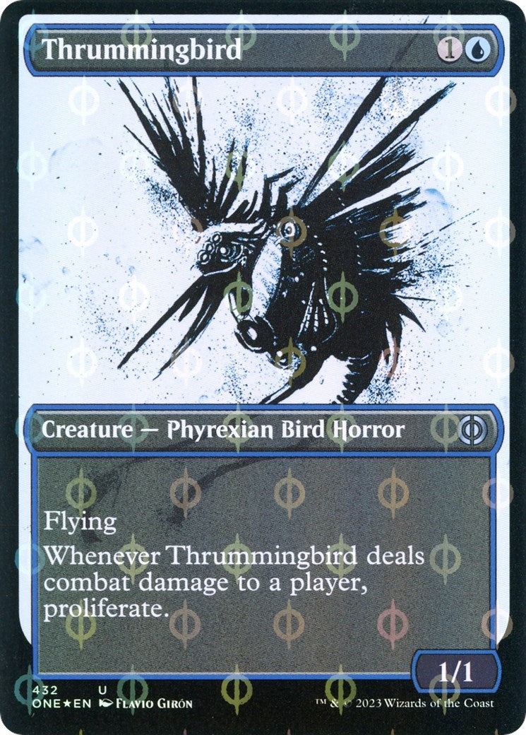 Image for Thrummingbird (Showcase) (Step-and-Compleat Foil) (Phyrexia: All Will Be One) (432) - Magic: The Gathering