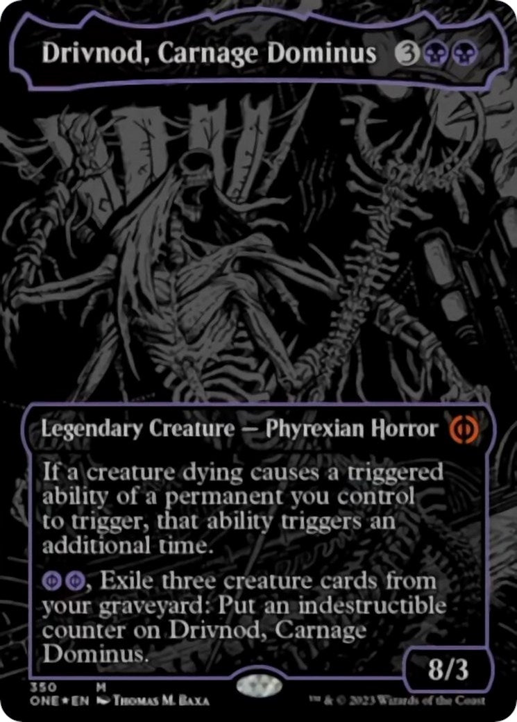 Image for Drivnod, Carnage Dominus (Oil Slick Raised Foil) (Phyrexia: All Will Be One) (350) - Magic: The Gathering