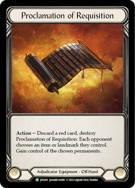 Image for Proclamation of Requisition - JDG003 (Flesh and Blood: Promo Cards) (JDG003) - Flesh and Blood TCG