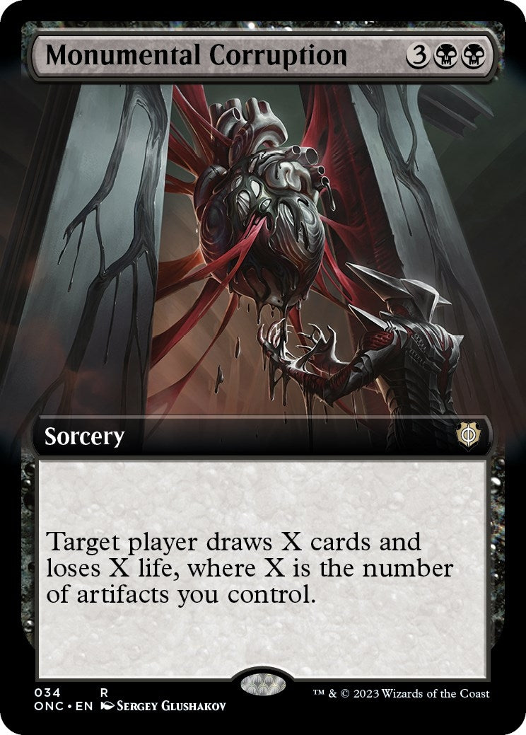 Image for Monumental Corruption (Extended Art) (Commander: Phyrexia: All Will Be One) (34) - Magic: The Gathering