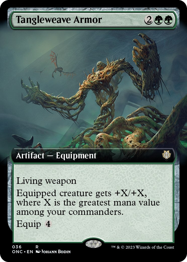 Image for Tangleweave Armor (Extended Art) (Commander: Phyrexia: All Will Be One) (36) - Magic: The Gathering