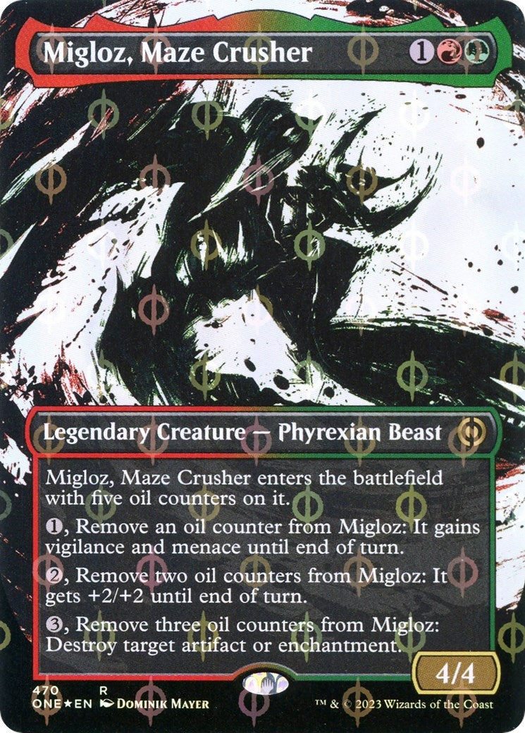 Image for Migloz, Maze Crusher (Showcase) (Step-and-Compleat Foil) (Phyrexia: All Will Be One) (470) - Magic: The Gathering
