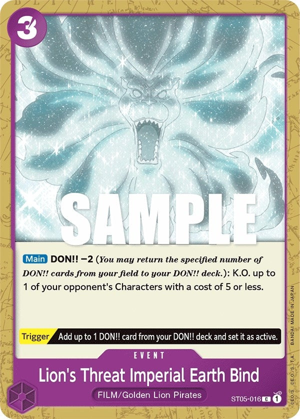 Image for Lion's Threat Imperial Earth Bind (Starter Deck 5: Film Edition) (ST05-016) - One Piece Card Game