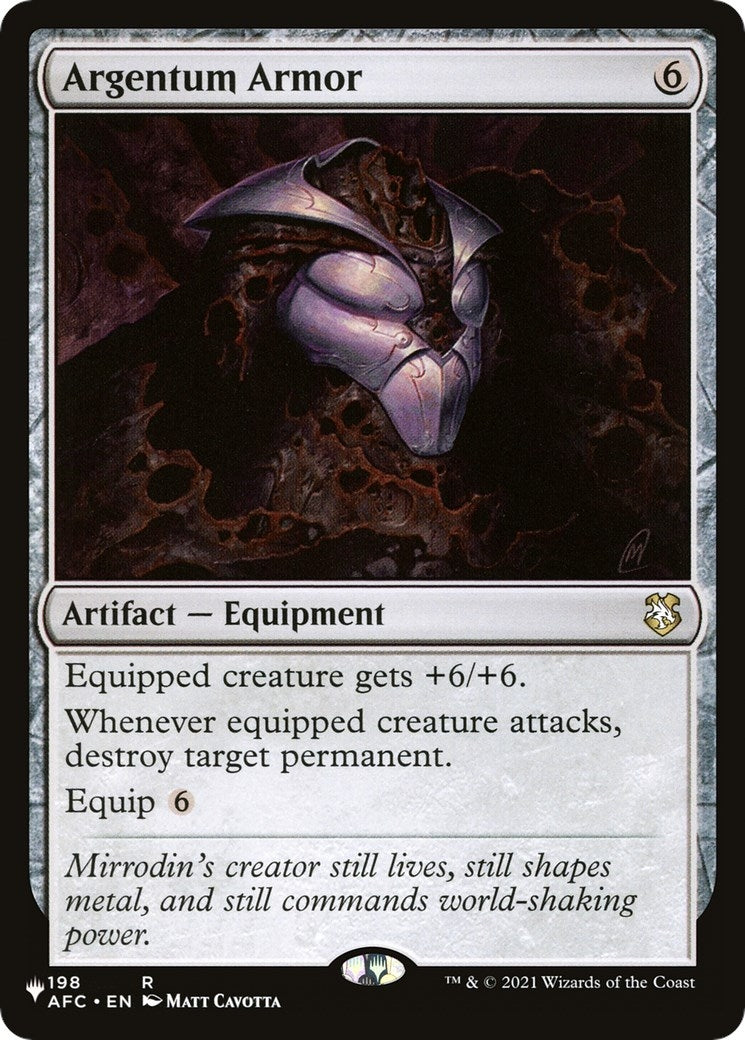 Image for Argentum Armor (The List Reprints) (198/062) - Magic: The Gathering