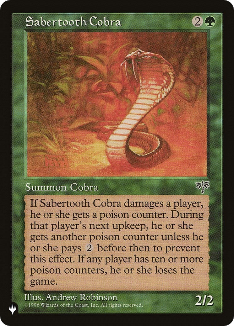 Image for Sabertooth Cobra (The List Reprints) - Magic: The Gathering