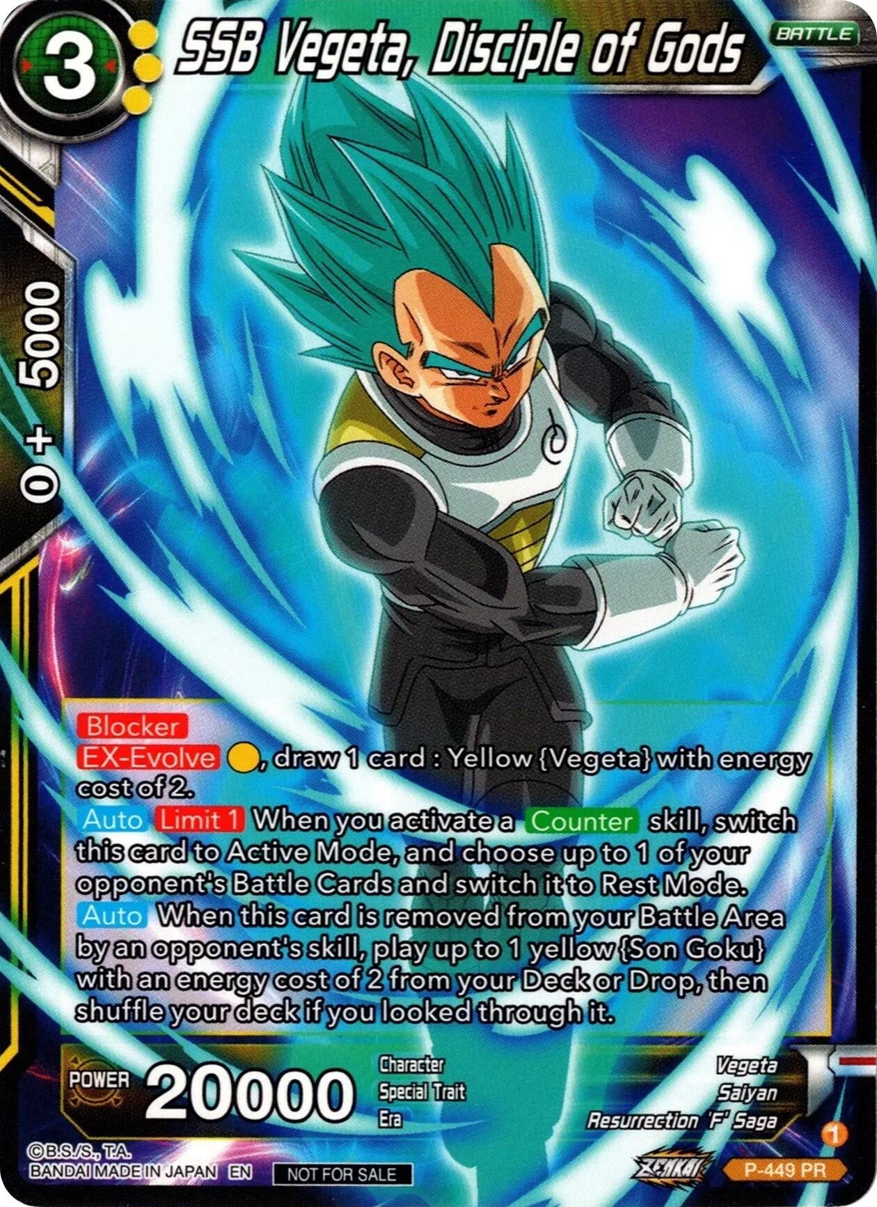 Image for SSB Vegeta, Disciple of Gods (Zenkai Series Tournament Pack Vol.2) (Tournament Promotion Cards) (P-449) - Dragon Ball Super: Masters