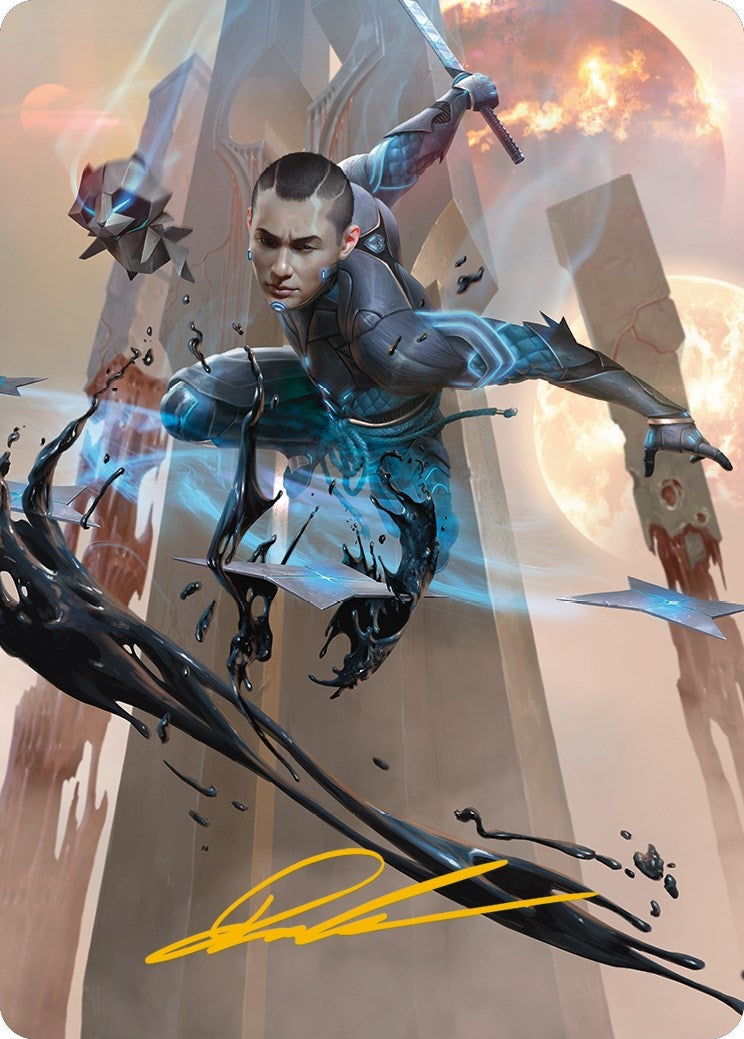 Image for Kaito, Dancing Shadow Art Card (48/81) (Gold-Stamped Signature) (Art Series: Phyrexia: All Will Be One) (48) - Magic: The Gathering